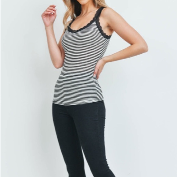 Black & White Stripe Tank - Picture 3 of 5